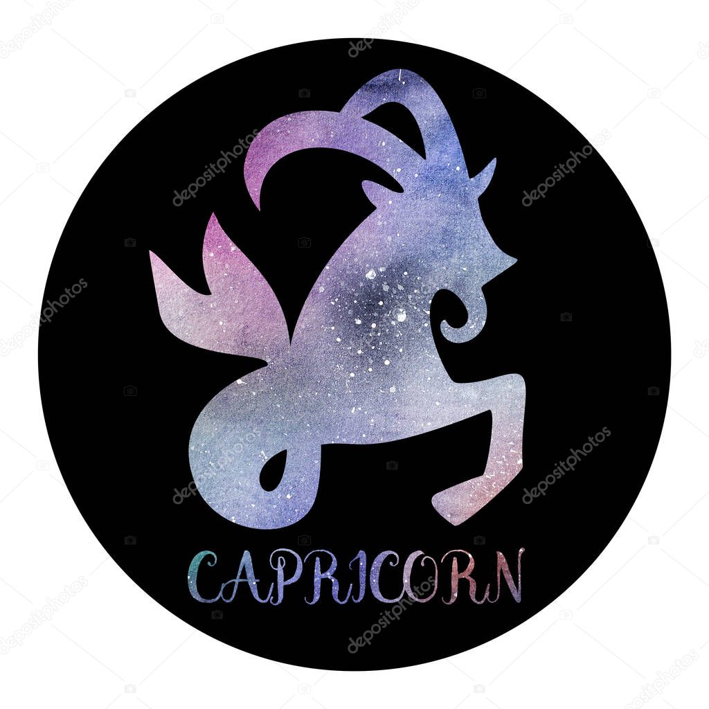 Watercolor Zodiac Capricorn Sign