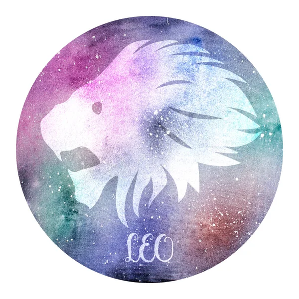 Acquerello segno zodiacale Leo — Foto Stock