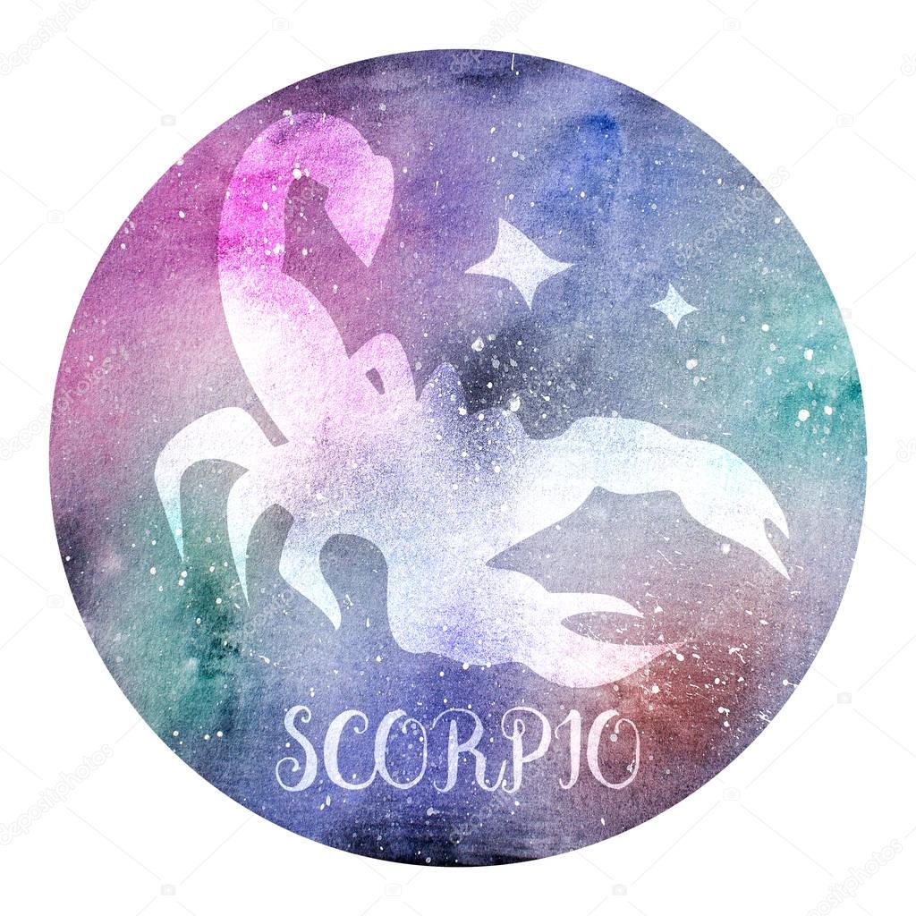 Watercolor Zodiac Scorpio Sign