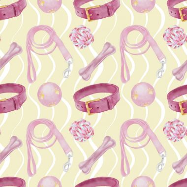 Sorunsuz suluboya Evcil Hayvan Aksesuarları desen