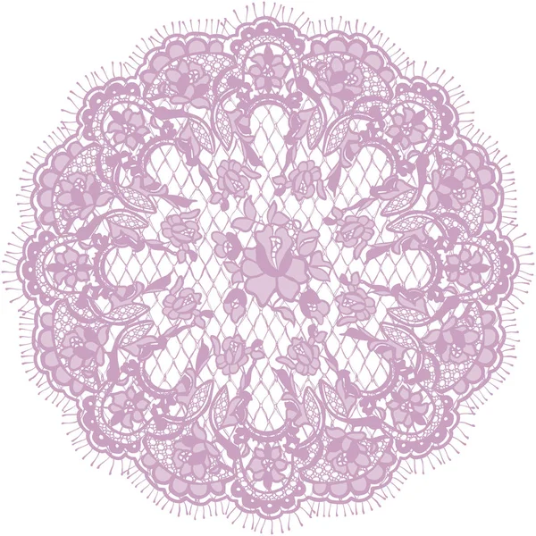 Векторне рожеве мереживо Детальна рамка — стоковий вектор