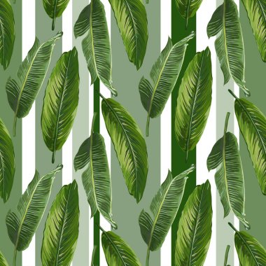 Sorunsuz vektör egzotik yaprakları desen