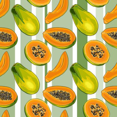 Sorunsuz vektör Papaya desen