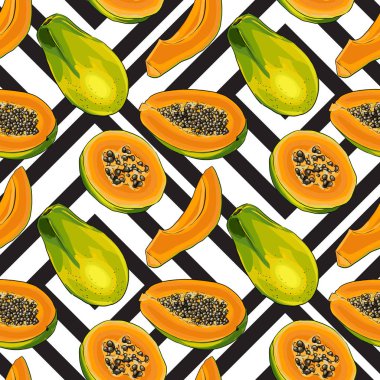 Sorunsuz vektör Papaya desen