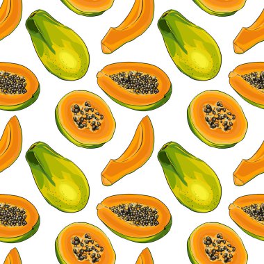 Sorunsuz vektör Papaya desen