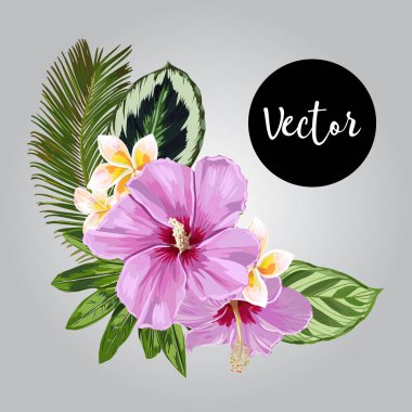 Vektör egzotik bitkiler çerçeve