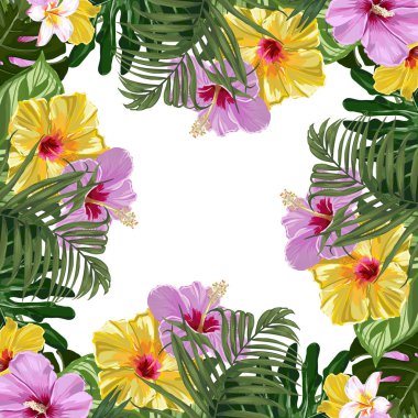 Vektör egzotik bitkiler çerçeve