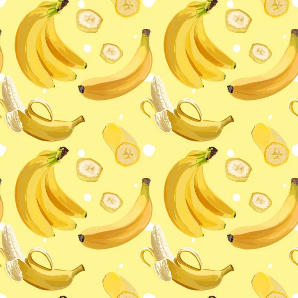 Seamless Vector Banana Pattern — Stock Vector