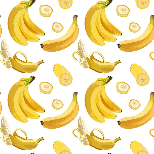 Seamless Vector Banana Pattern — Stock Vector