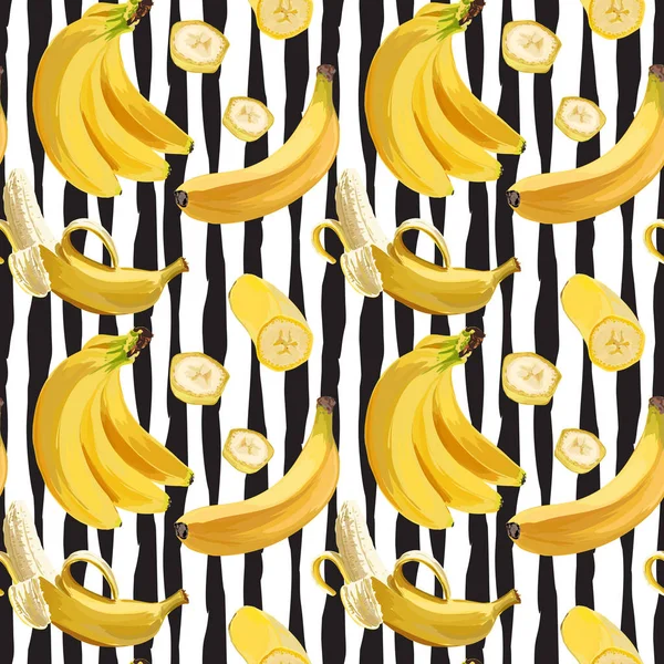 Безшовний векторний візерунок банана — стоковий вектор