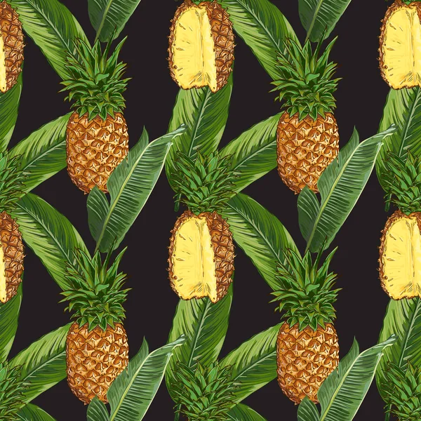 Sorunsuz vektör ananas desen — Stok Vektör