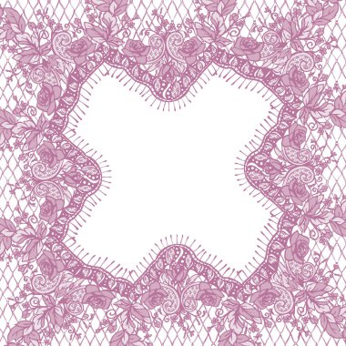 Vektör pembe dantel çerçeve