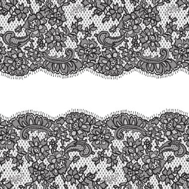 Sorunsuz vektör siyah dantel modeli