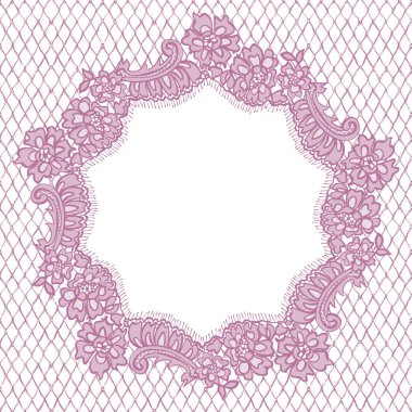 Vektör pembe dantel çerçeve