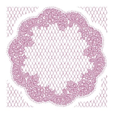 Vektör pembe dantel çerçeve