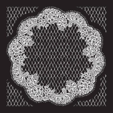 Vektör beyaz dantel çerçeve