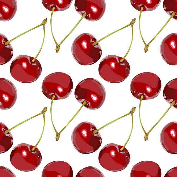 Modèle de cerises vectorielles sans couture — Image vectorielle