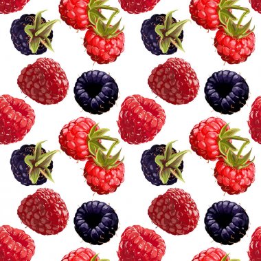 Sorunsuz vektör Blackberry ve ahududu desen