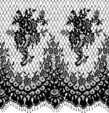 Sorunsuz vektör siyah dantel modeli
