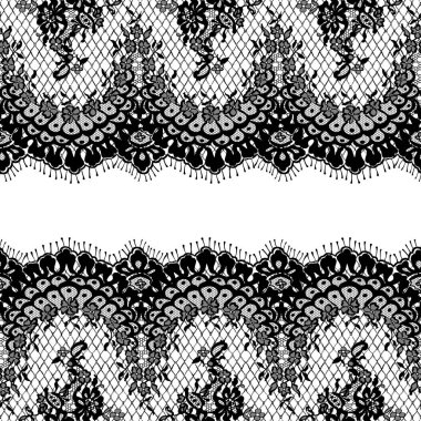 Sorunsuz vektör siyah dantel modeli