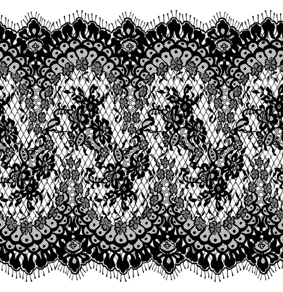 Modèle de dentelle noire vectorielle sans couture — Image vectorielle