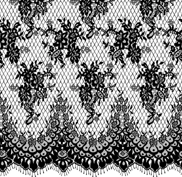 Modèle de dentelle noire vectorielle sans couture — Image vectorielle