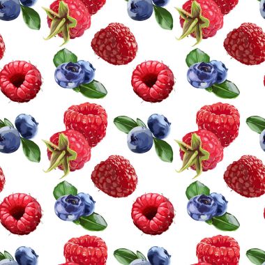 Sorunsuz vektör Bilberry ve ahududu desen