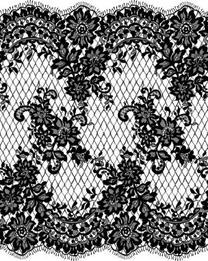 Sorunsuz vektör siyah dantel modeli