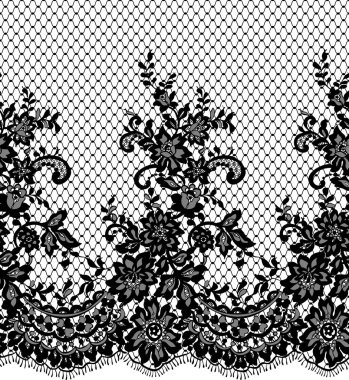Sorunsuz vektör siyah dantel modeli