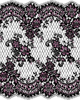 Sorunsuz vektör siyah ve pembe dantel desen