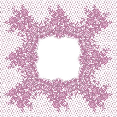 Vektör pembe dantel çerçeve
