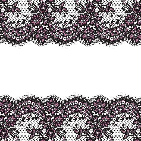 Sorunsuz vektör pembe ve siyah dantel desen