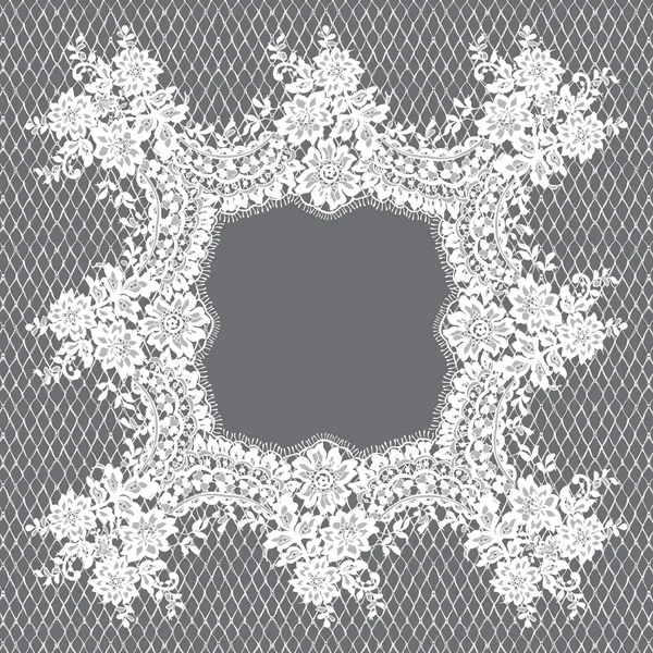 Vector witte Lace Frame — Stockvector