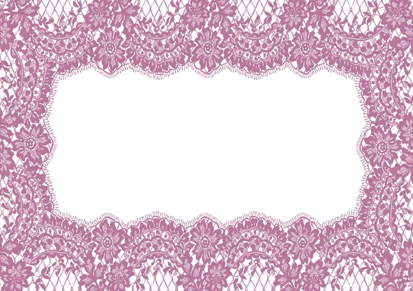 Cadre sans couture en dentelle rose vectorielle — Image vectorielle