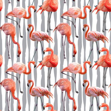 Sorunsuz vektör Flamingo desen