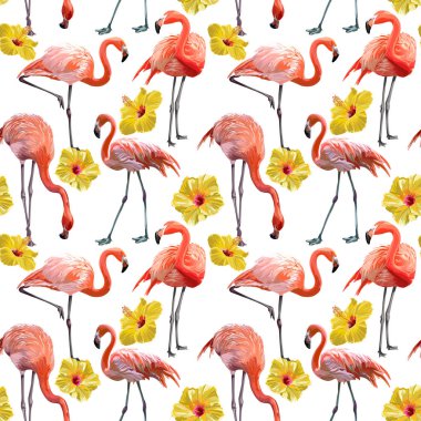 Sorunsuz vektör Flamingo desen