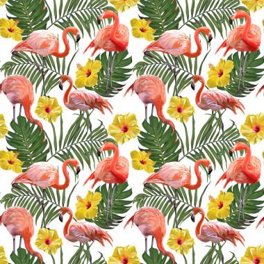 Sorunsuz vektör Flamingo desen