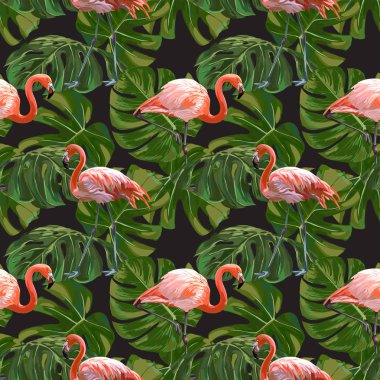 Sorunsuz vektör Flamingo desen