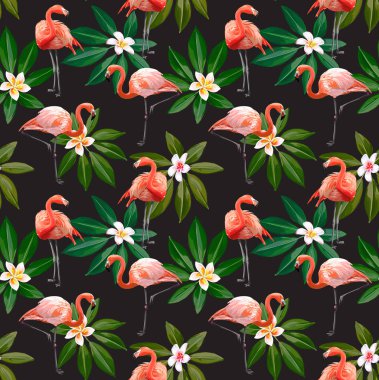 Sorunsuz vektör Flamingo desen