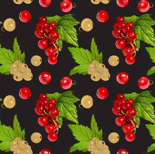 Seamless Vector Red And White Currant Pattern