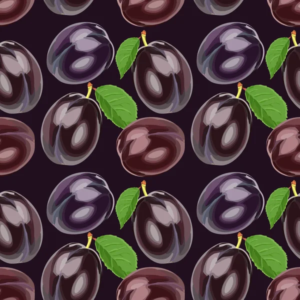 Modèle de prune vectorielle sans couture — Image vectorielle