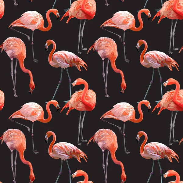 Bezszwowe wektor wzór Flamingo — Wektor stockowy