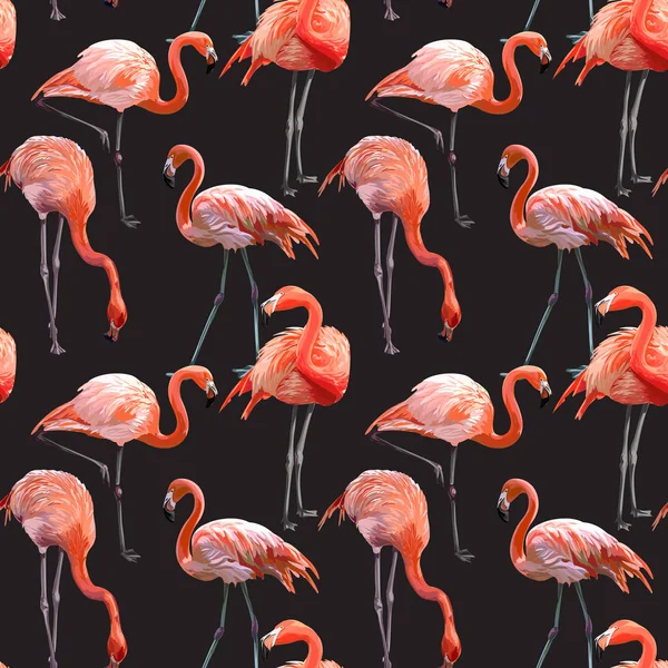 Sömlös vektor Flamingo mönster — Stock vektor