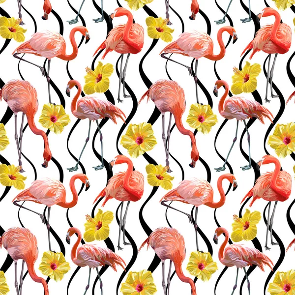 Sorunsuz vektör Flamingo desen