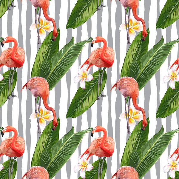 Sömlös vektor Flamingo mönster — Stock vektor