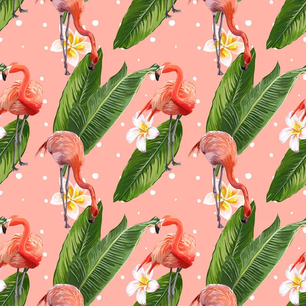 Sömlös vektor Flamingo mönster — Stock vektor