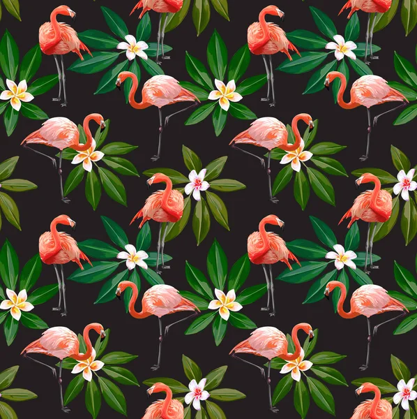 Padrão de Flamingo Vector sem costura —  Vetores de Stock