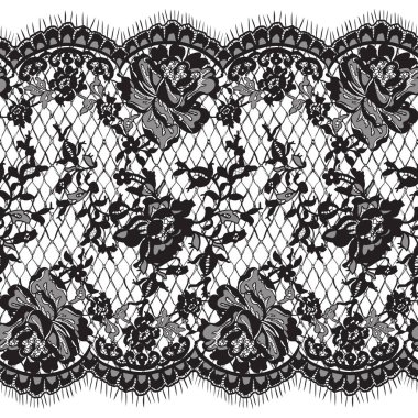 Sorunsuz vektör siyah dantel modeli