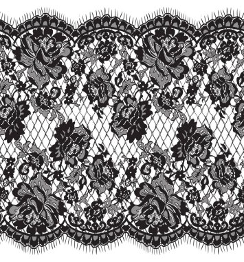 Sorunsuz vektör siyah dantel modeli