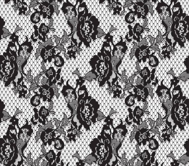 Sorunsuz vektör siyah dantel modeli